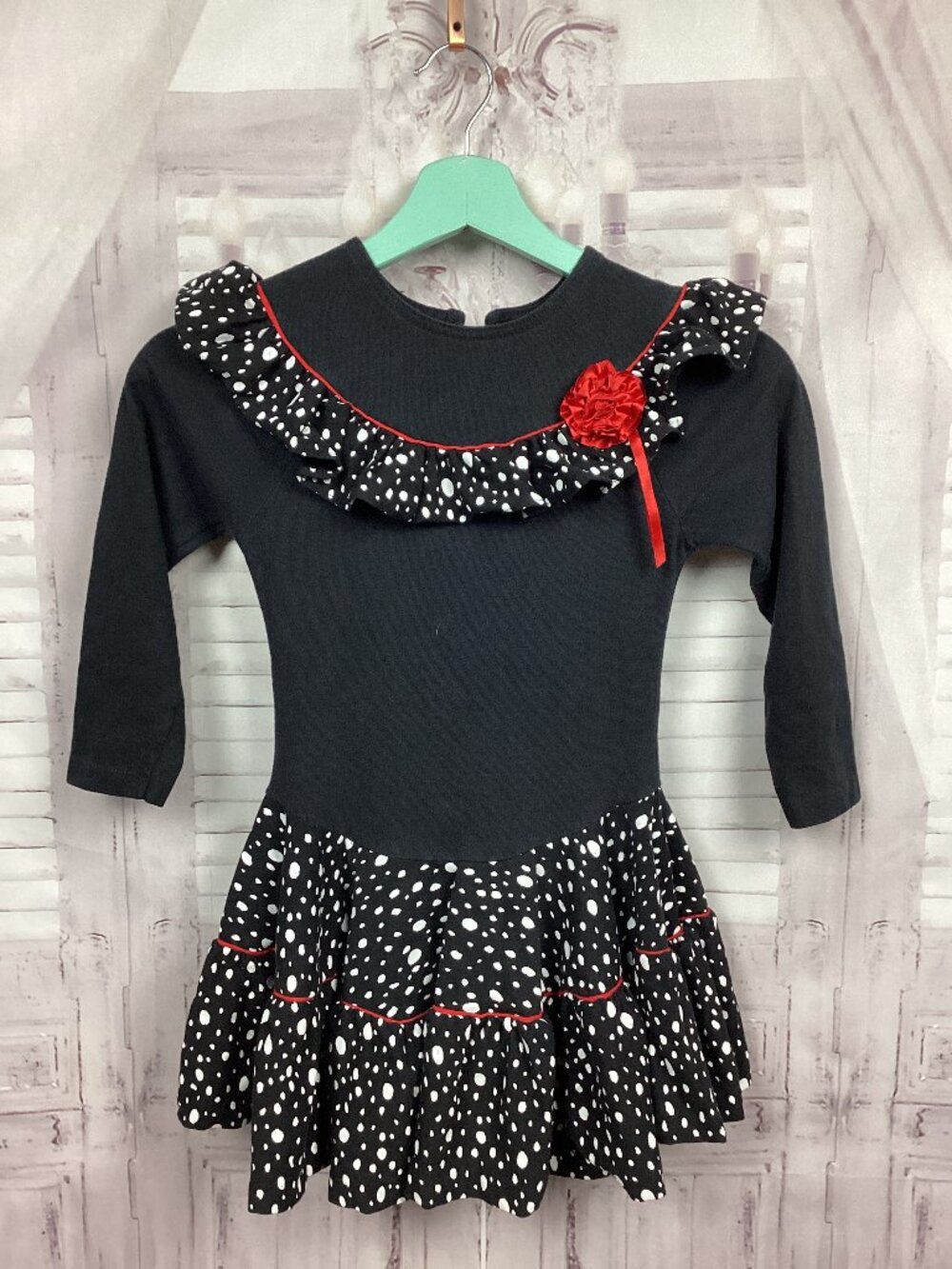 Vintage Buster Brown Black Polka Dot Dress 6